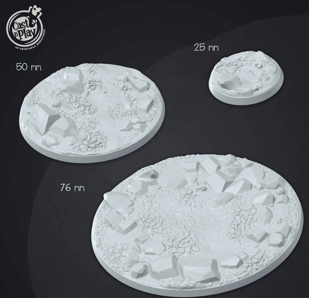 3D Printed Cast n Play - Ground Bases 28mm 32mm D&D (Online Only)