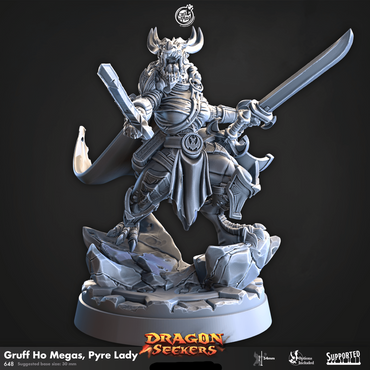 3D Printed Cast n Play Gruff Ho Megas, Pyre Lady Dragon Seekers 28mm 32mm D&D (Online Only)