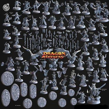 3D Printed Cast n Play Gruff Ho Megas, Pyre Lady Dragon Seekers 28mm 32mm D&D (Online Only)