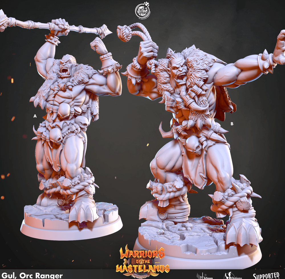 3D Printed Cast n Play Gul Orc Ranger Warriors of the Wastelands 28mm 32mm D&D (Online Only)
