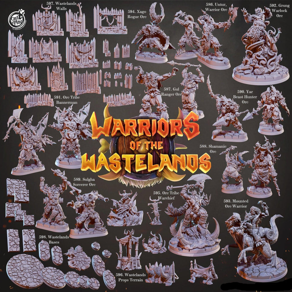3D Printed Cast n Play Gul Orc Ranger Warriors of the Wastelands 28mm 32mm D&D (Online Only)