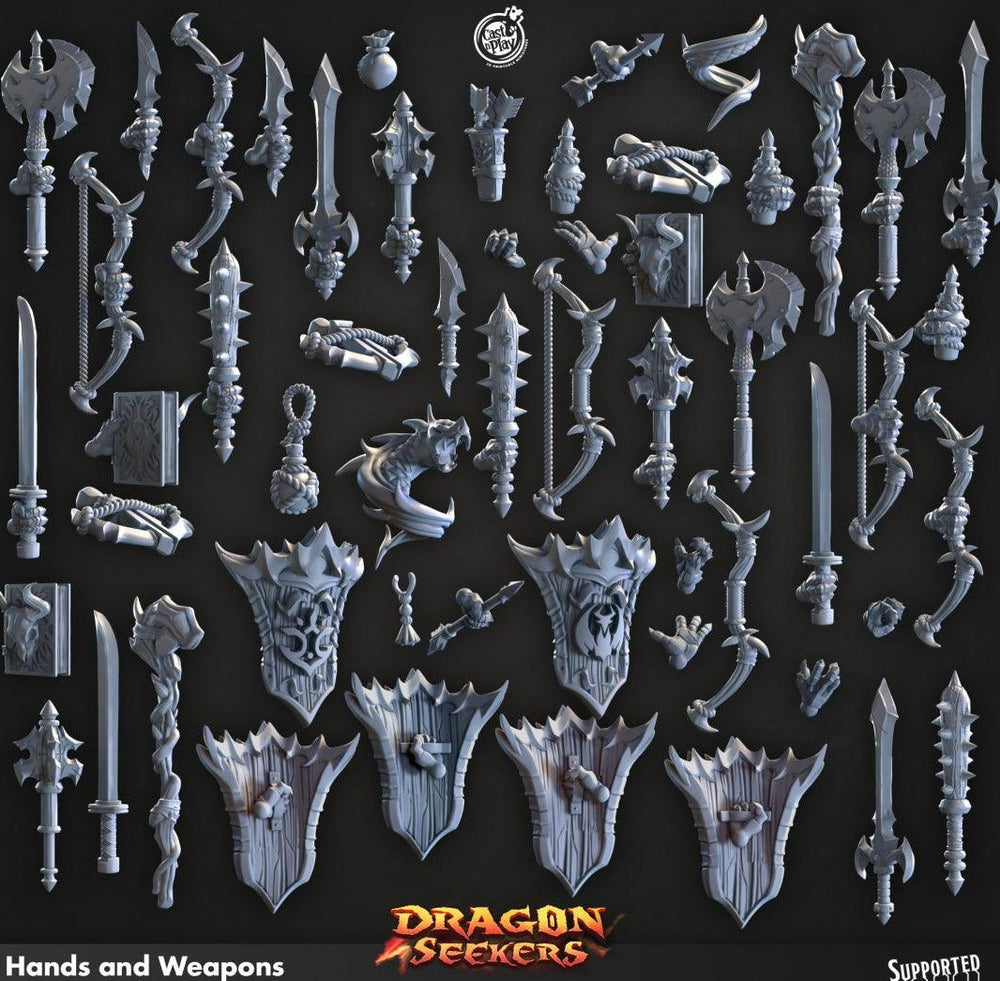 3D Printed Cast n Play Hands and Weapons Dragon Seekers 28mm 32mm D&D (Online Only)