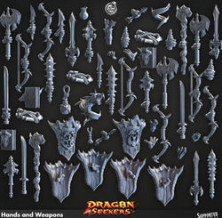 3D Printed Cast n Play Hands and Weapons Dragon Seekers 28mm 32mm D&D (Online Only)