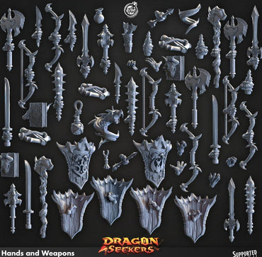 3D Printed Cast n Play Hands and Weapons Dragon Seekers 28mm 32mm D&D (Online Only)