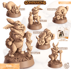 3D Printed Cast n Play Har - Hare Companions 28mm 32mm D&D (Online Only)
