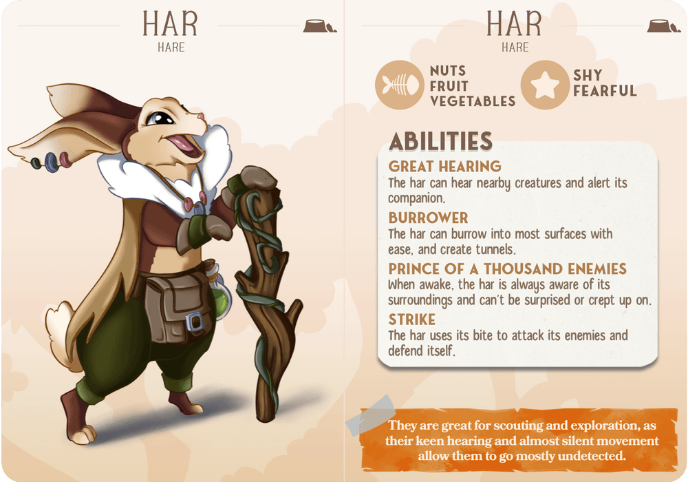 3D Printed Cast n Play Har - Hare Companions 28mm 32mm D&D (Online Only)