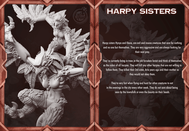 3D Printed Cast n Play Harpy Sisters Aria and Hynya Mythical Clash 28mm 32mm D&D (Online Only)
