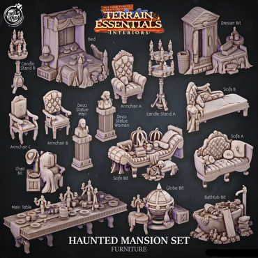 3D Printed Cast n Play Haunted Mansion Furniture Terrain Essentials 28mm 32mm D&D (Online Only)
