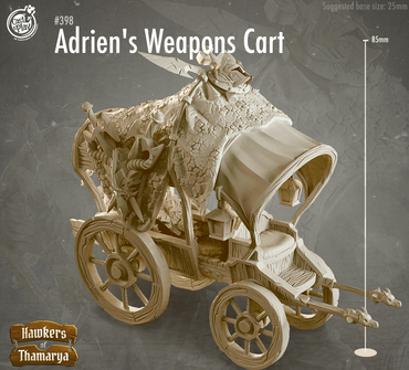 3D Printed Cast n Play Hawkers of Thamarya - Adrien's Weapon Cart 28mm 32mm D&D (Online Only)
