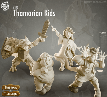 3D Printed Cast n Play Hawkers of Thamarya - Thamarian Orphan Kids 28mm 32mm D&D (Online Only)