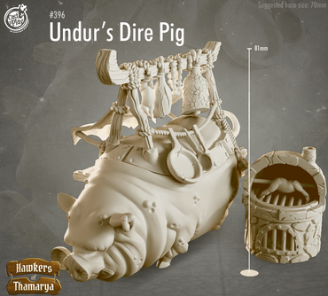 3D Printed Cast n Play Hawkers of Thamarya - Undur's Dire Pig 28mm 32mm D&D (Online Only)