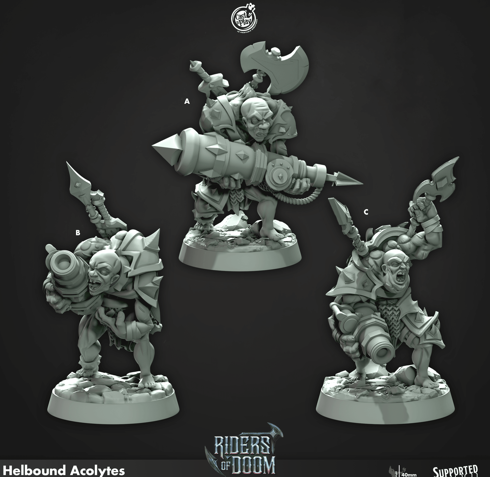 3D Printed Cast n Play Hellbound Acolytes Riders of Doom Set 28mm 32mm D&D (Online Only)