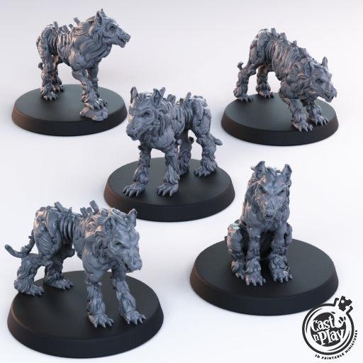 3D Printed Cast n Play - Hellhounds 28mm 32mm D&D (Online Only)