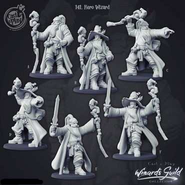3D Printed Cast n Play Hero Wizard 28mm 32mm D&D (Online Only)