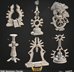 3D Printed Cast n Play High Sanctuary Terrain Shields of Dawn 28mm 32mm D&D (Online Only)