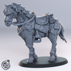 3D Printed Cast n Play Horses  Set Townsfolk 28mm 32mm D&D (Online Only)