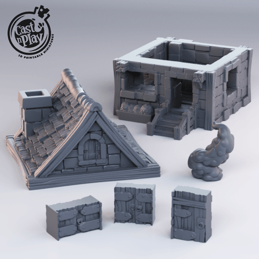 3D Printed Cast n Play House Townsfolk 28mm 32mm D&D (Online Only)