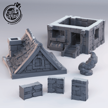 3D Printed Cast n Play House Townsfolk 28mm 32mm D&D (Online Only)