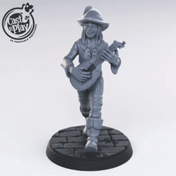 3D Printed Cast n Play - Human Bard 28mm 32mm D&D (Online Only)