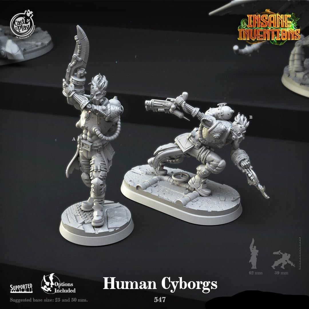 3D Printed Cast n Play Human Cyborgs Set Insane Inventions 28mm 32mm D&D (Online Only)