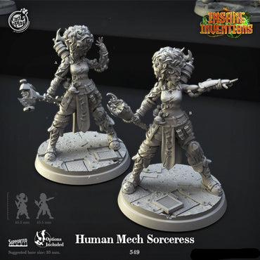 3D Printed Cast n Play Human Mech Sorceress Insane Inventions 28mm 32mm D&D (Online Only)