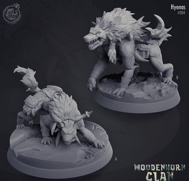 3D Printed Cast n Play Hyenas Woodenhorn Clan 28mm 32mm D&D (Online Only)