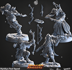 3D Printed Cast n Play Hymkyu Foul Squad Dragon Seekers 28mm 32mm D&D (Online Only)
