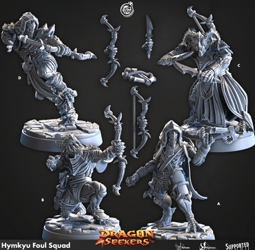3D Printed Cast n Play Hymkyu Foul Squad Dragon Seekers 28mm 32mm D&D (Online Only)