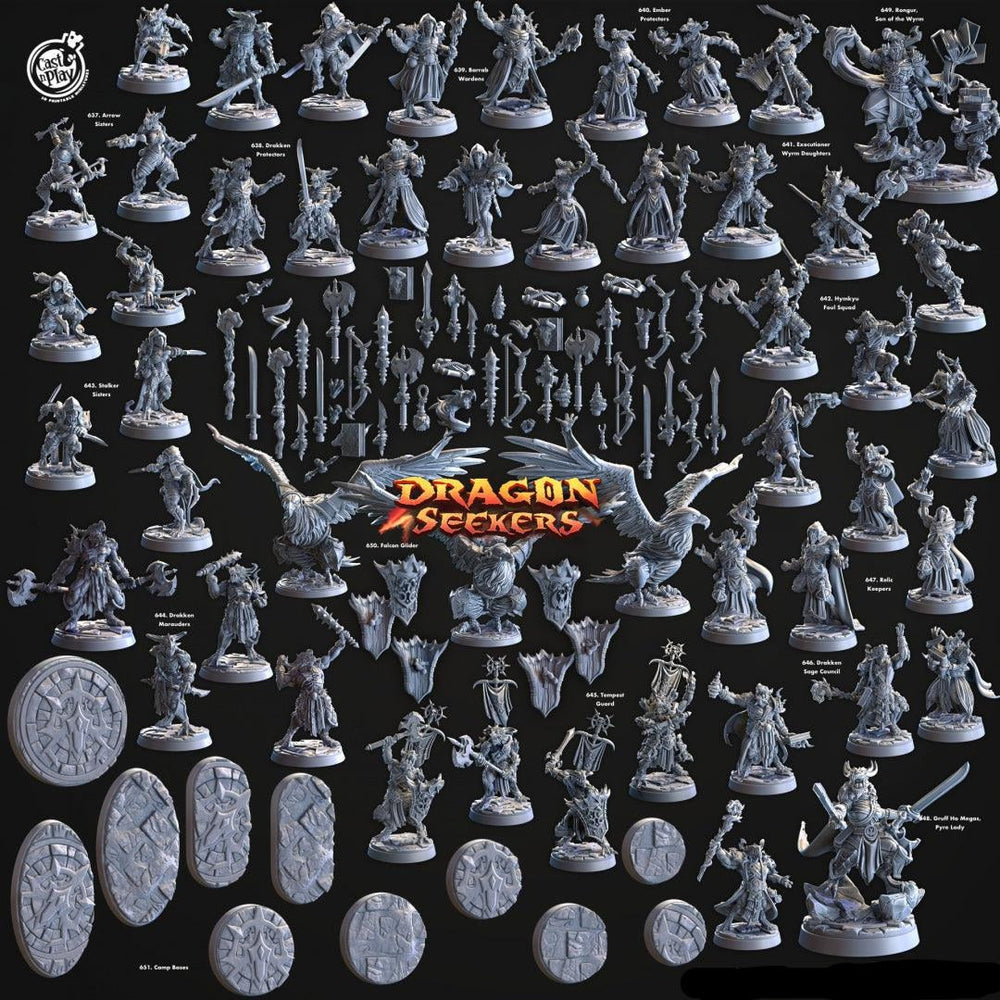 3D Printed Cast n Play Hymkyu Foul Squad Dragon Seekers 28mm 32mm D&D (Online Only)