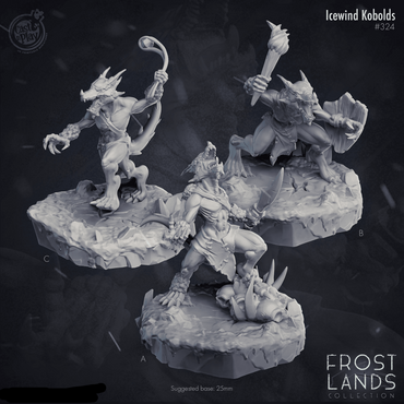 3D Printed Cast n Play Icewind Kobolds Frost Lands 28mm 32mm D&D (Online Only)