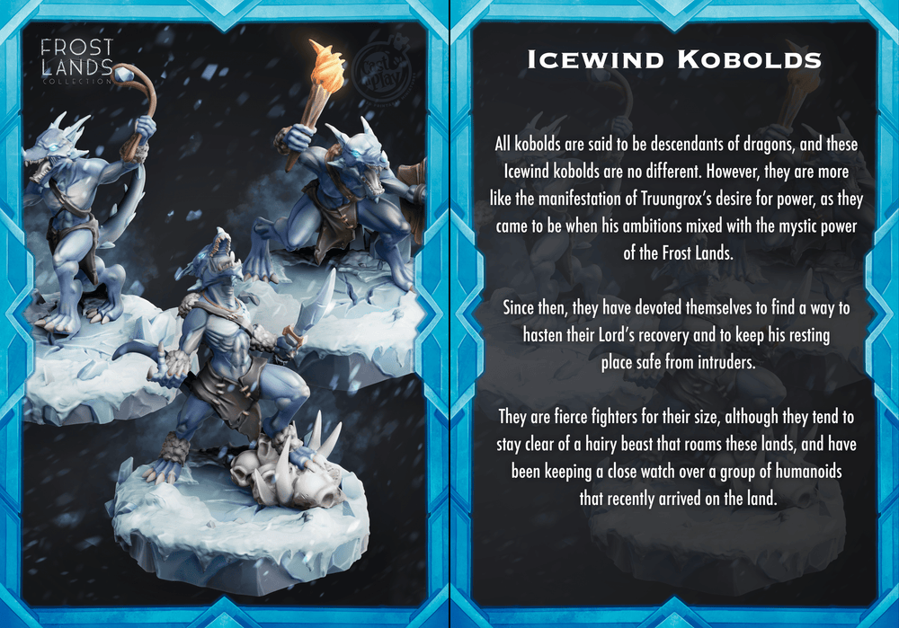 3D Printed Cast n Play Icewind Kobolds Frost Lands 28mm 32mm D&D (Online Only)