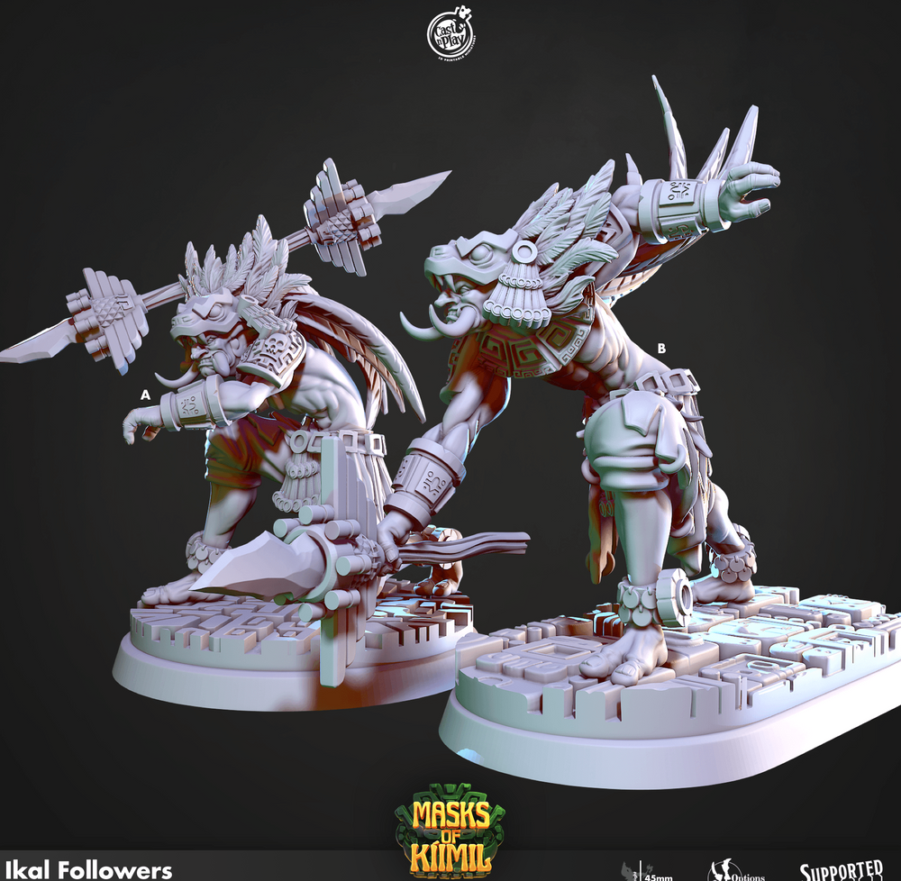 3D Printed Cast n Play Ikal Followers Masks of Kiimil 28 32mm D&D (Online Only)