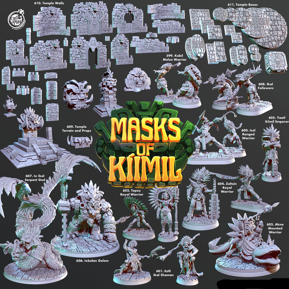 3D Printed Cast n Play Ikal Followers Masks of Kiimil 28 32mm D&D (Online Only)