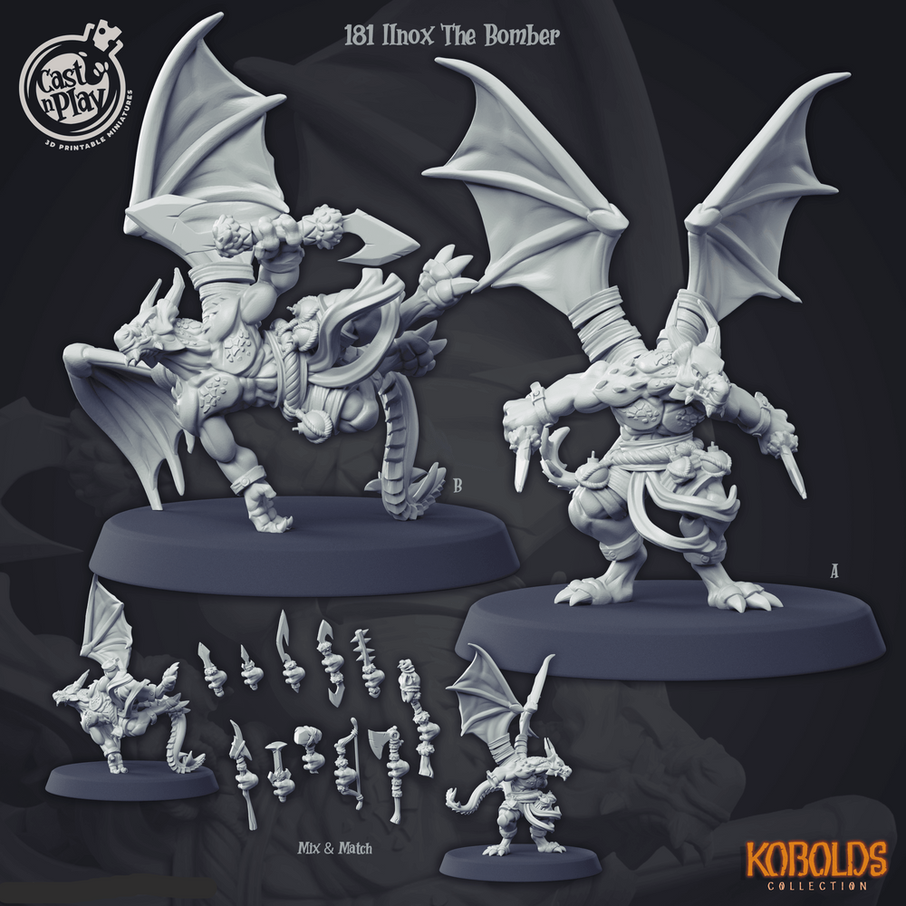 3D Printed Cast n Play Ilnox The Bomber 28mm 32mm D&D (Online Only)