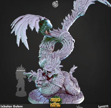 3D Printed Cast n Play Ix Ikal, Serpent God Masks of Kiimil 28 32mm D&D (Online Only)