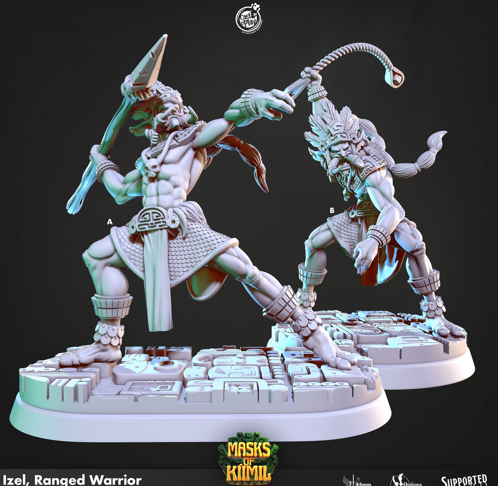 3D Printed Cast n Play Izel, Ranged Warrior Masks of Kiimil 28 32mm D&D (Online Only)
