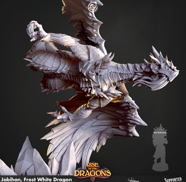 3D Printed Cast n Play Jabihan Frost White Dragon Rise of the Dragons 28 32mm D&D (Online Only)
