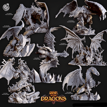 3D Printed Cast n Play Jabihan Frost White Dragon Rise of the Dragons 28 32mm D&D (Online Only)