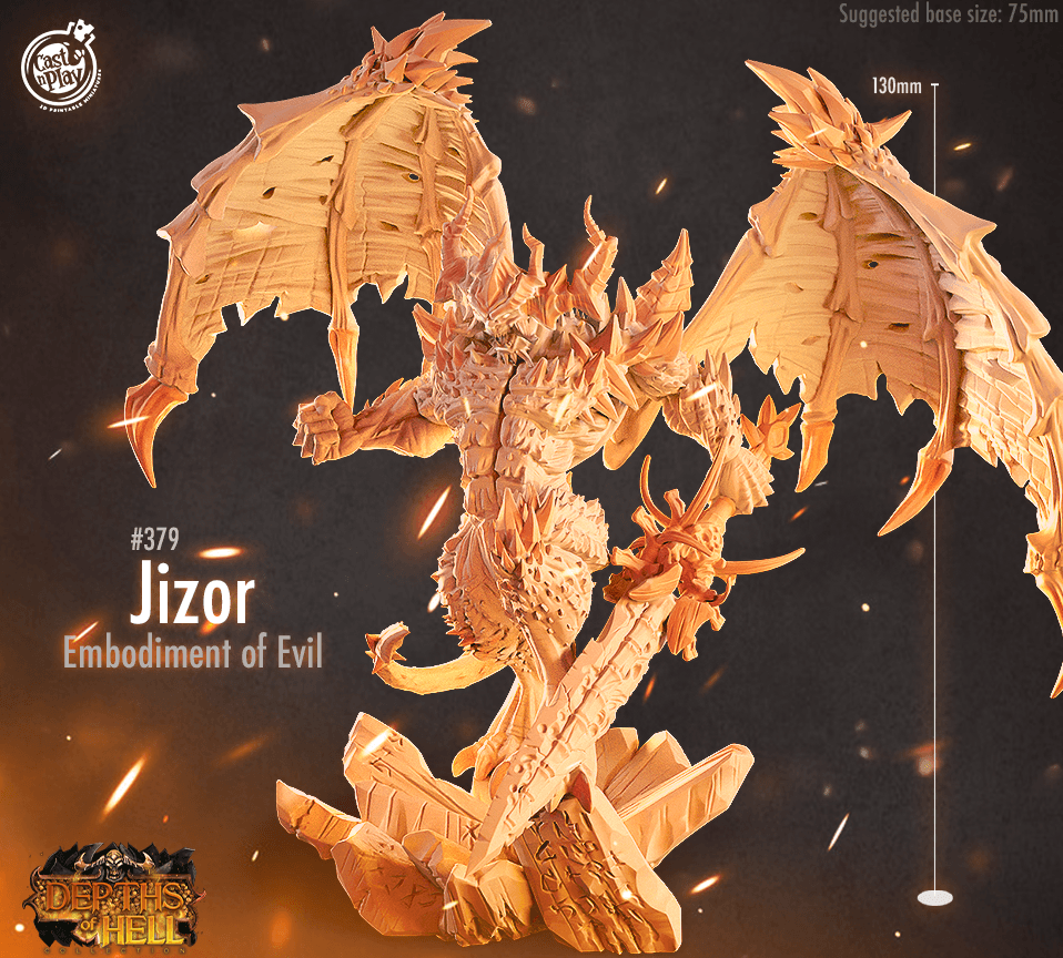 3D Printed Cast n Play Jizor Depths of Hell 28 32mm D&D (Online Only)