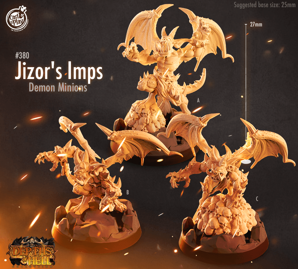 3D Printed Cast n Play Jizor's Imps Depths of Hell 28mm 32mm D&D (Online Only)