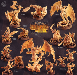 3D Printed Cast n Play Jizor's Imps Depths of Hell 28mm 32mm D&D (Online Only)