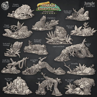 3D Printed Cast n Play Jungle Core Set Jungle Terrain Set Terrain Essentials Nature 28mm 32mm D&D (Online Only)