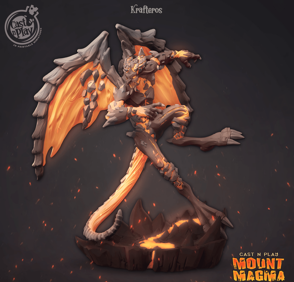 3D Printed Cast n Play Kafteros Set Mount Magma Collection 28mm 32mm D&D (Online Only)
