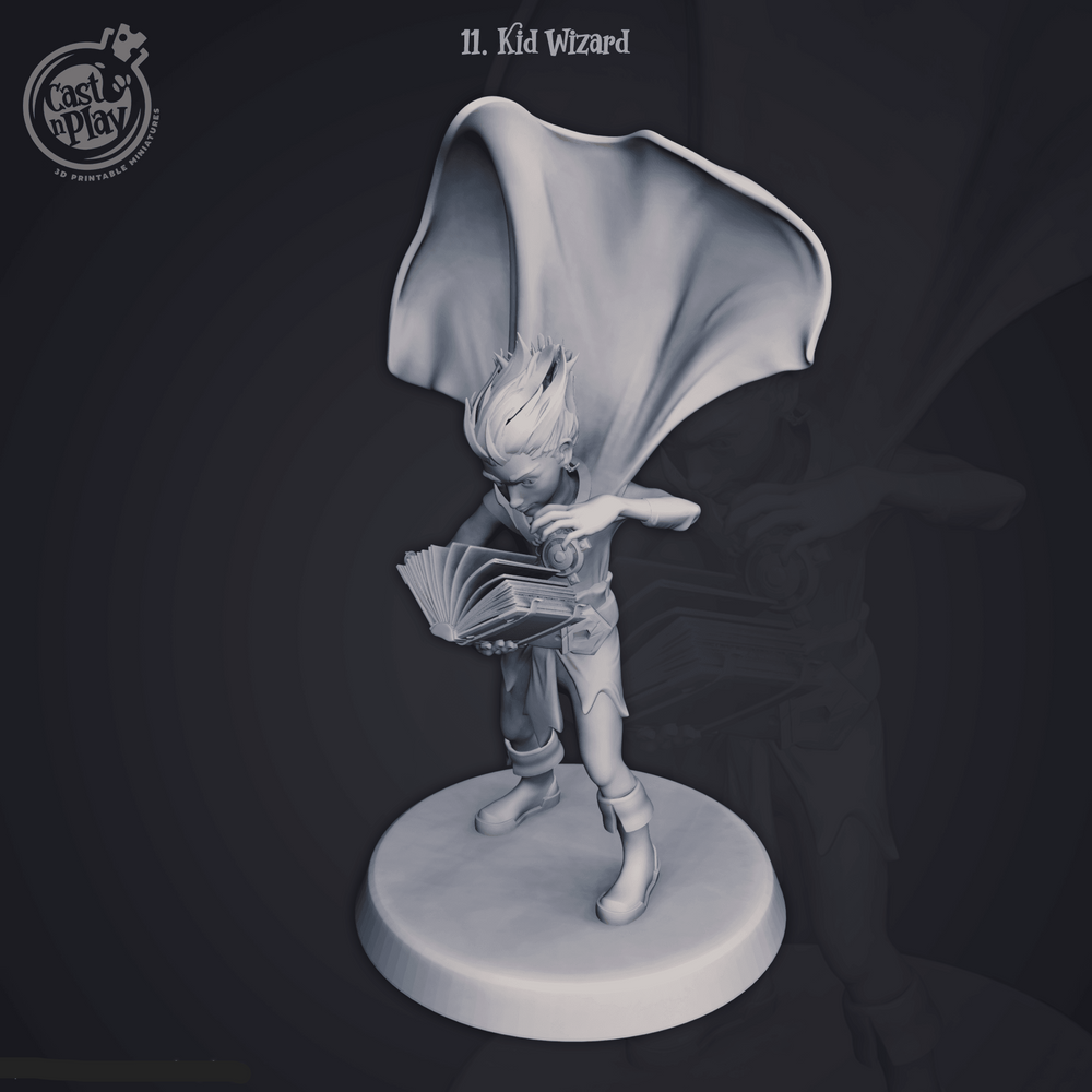 3D Printed Cast n Play Kid Wizard 28mm 32mm D&D (Online Only)