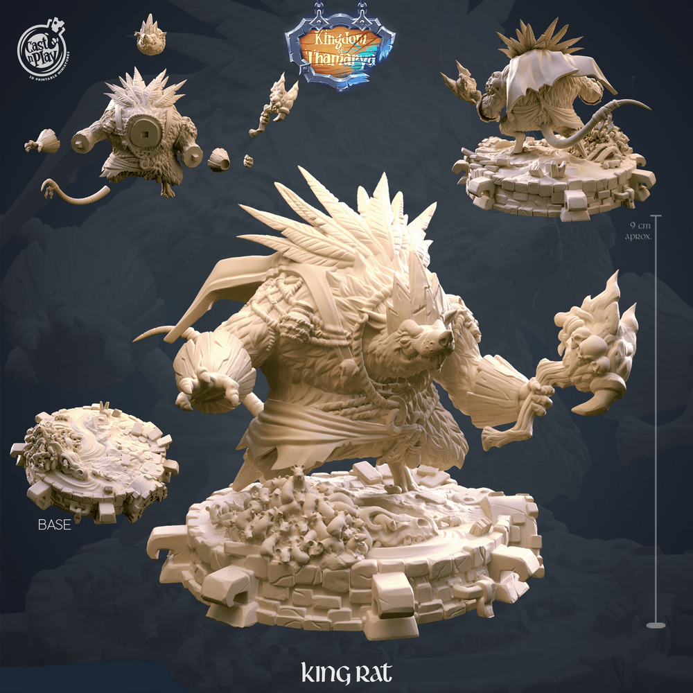 3D Printed Cast n Play King Rat Kingdom Of Thamarya 28mm 32mm D&D (Online Only)