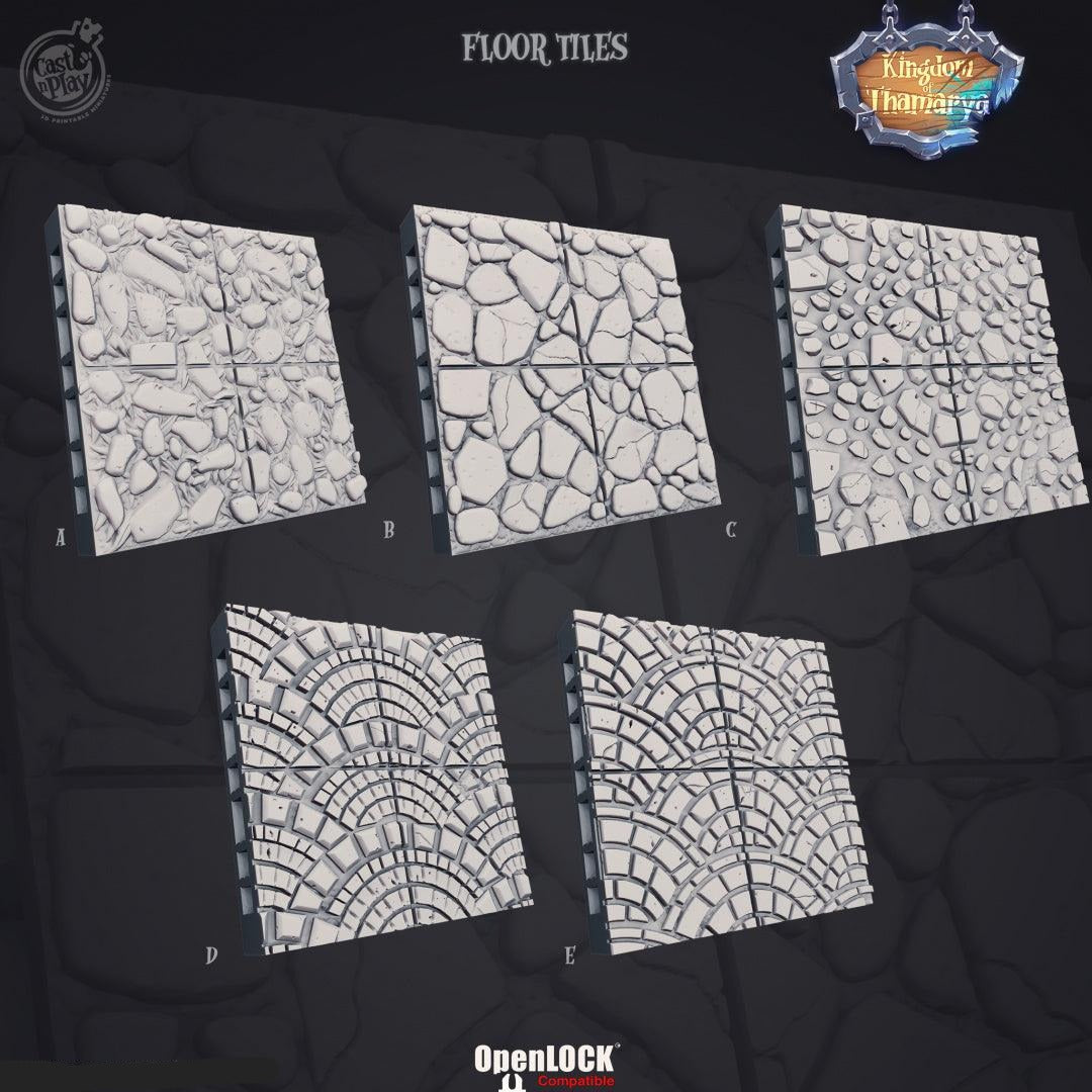 3D Printed Cast n Play Kingdom Street Floor Tiles Kingdom Of Thamarya 28mm 32mm D&D (Online Only)