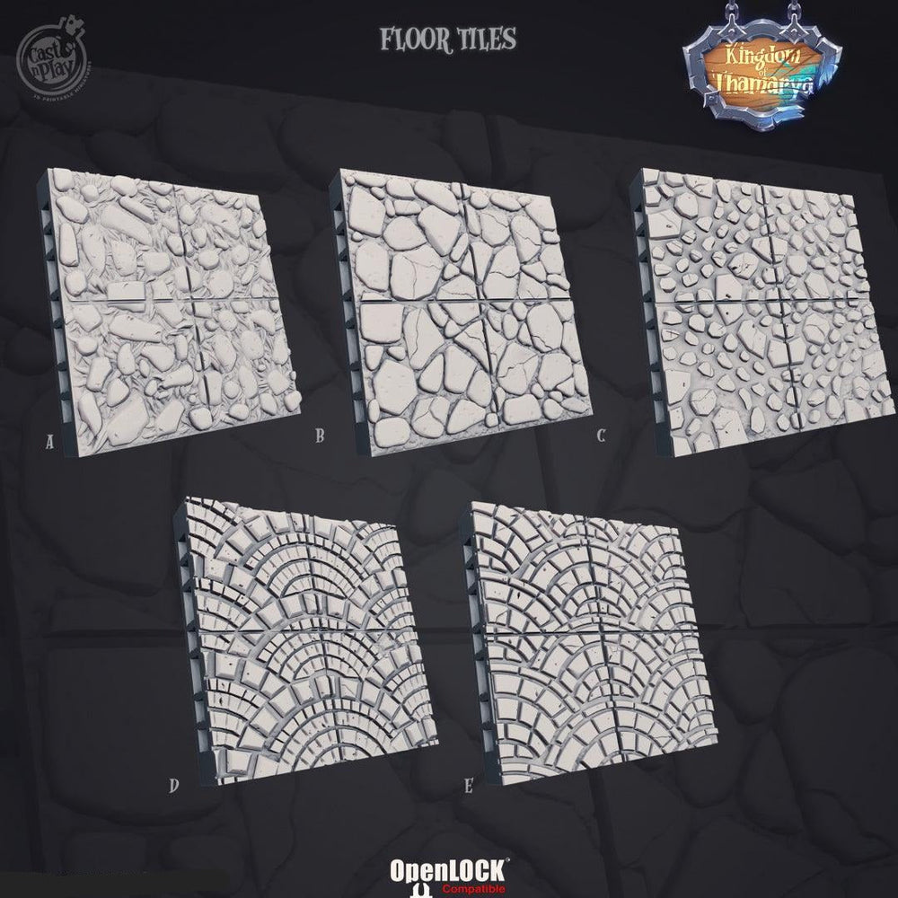 3D Printed Cast n Play Kingdom Street Floor Tiles Kingdom Of Thamarya 28mm 32mm D&D (Online Only)