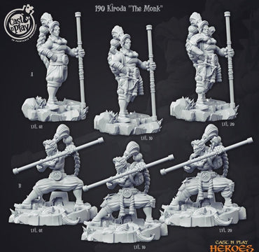 3D Printed Cast n Play Kiroda the Monk Heroes Vol. 1 28mm 32mm D&D (Online Only)