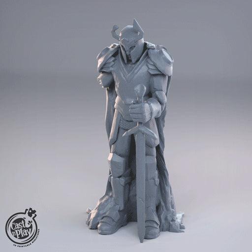 3D Printed Cast n Play Knight Statue 28mm 32mm D&D (Online Only)