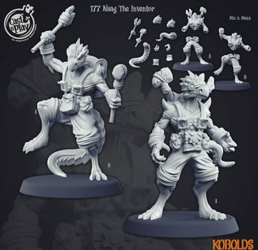 3D Printed Cast n Play Kobolds Collection - Naag The Inventor 28mm 32mm D&D (Online Only)